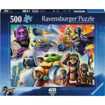 RAVENSBURGER Dėlionė „The Mandalorian and Grogu“ (500 dalių)