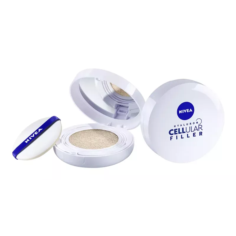NIVEA 3in1 Cushion Foundation su hialurono rūgštimi, šviesus, 15 ml