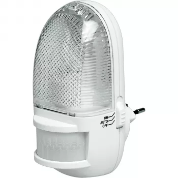 REV Naktinė lemputė su judesio detektoriumi, LED, 1,5W, 100lm, šilta balta, PIR jutiklis, balta