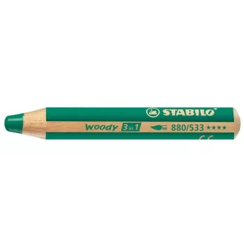 STABILO woody 3 in1 spalvinimo pieštukas - Žalias - 10 mm švinas - 1 vnt.