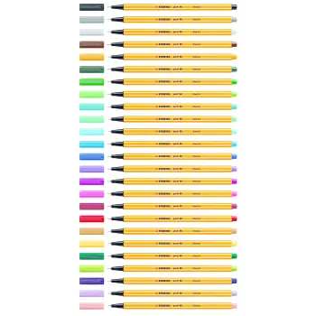 STABILO Point 88 Fineliner rašiklis - Įvairių spalvų - 0,4 mm - 12 vnt. pakuotė