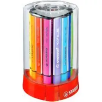 STABILO Trio Scribbi rašikliai su pluoštiniu antgaliu - 2 mm - 12 vnt. rinkinys - įvairių spalvų