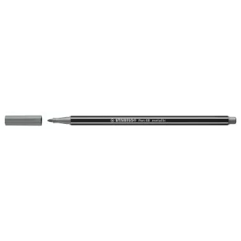 STABILO Pen 68 Metallic - sidabrinis - vandens pagrindo rašalas - šešiakampis - 1 vnt.