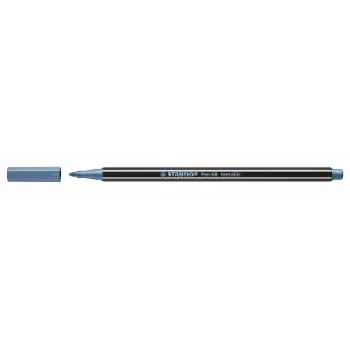 STABILO Pen 68 Metallic plunksninis rašiklis - Metalinė mėlyna - 1 vnt.