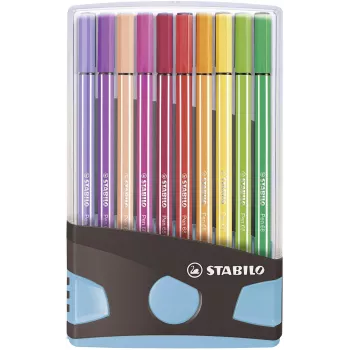STABILO Pen 68 flomasterių rinkinys - vidutinis - 20 spalvų - įvairios - 1 mm - 24 h be dangtelio - vandens pagrindo rašalas