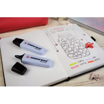 STABILO Boss Original Pastel Highlighter Pen - Coral Red - 1 Piece - Chisel Tip - 2 mm / 5 mm