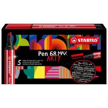 STABILO Pen 68 MAX žalias flomasteris su kaltiniu antgaliu