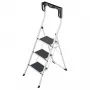 Hailo K75 ComfortLine 3 pakopų saugos kopėčios, sidabrinė/juoda, 150 kg talpa
