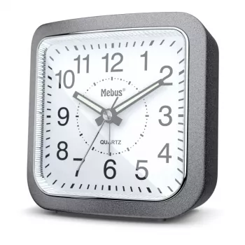 Mebus 56988 Quartz Alarm Clock Grey