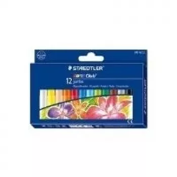 STAEDTLER Noris Club 243 NC12 vaškinės kreidelės - 12 skirtingų spalvų - 11 mm skersmuo - kartoninė dėžutė