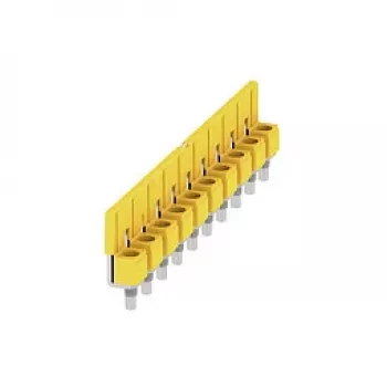 Weidmüller WQV 10/10 skersinis jungiklis, 10 polių, 10 mm², geltonas, poliamidas, 20 vnt.