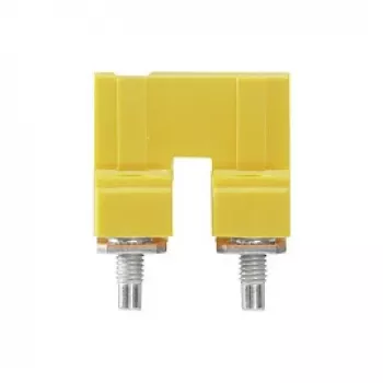 Weidmüller WQV 16N/2 Cross-Connector Jumper, 2-Pole, 16 mm², Yellow, Polyamide, 50 Pieces