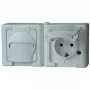 HEINRICH KOPP BLUE ELECTRIC Kombinuotas paviršinis jungiklis ir Schuko kištukinis lizdas, IP44, Arktinė balta, 250V, 16A (131202003)