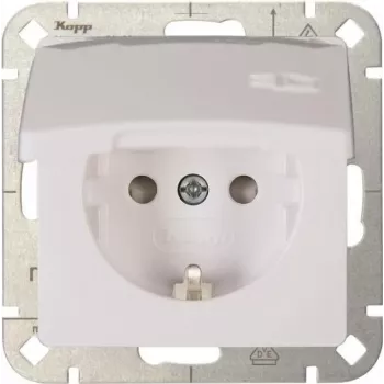 Heinrich Kopp HK05 Schuko kištukinis lizdas su padidinta apsauga nuo prisilietimo, gryna balta (RAL 9010), įleidžiamas, 16A 250V