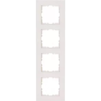 Heinrich Kopp 4-Gang Cover Frame HK07 PURE 299.6 x 86 x 9.5 mm IP20 Clamp Fastening White Glossy