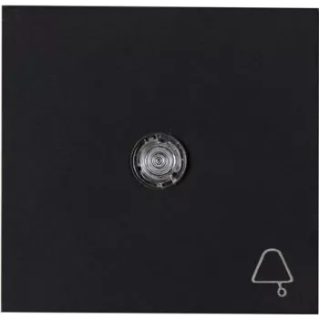 Heinrich Kopp HK07 Flush Rocker Switch Cover with Lens, Bell Symbol, Black