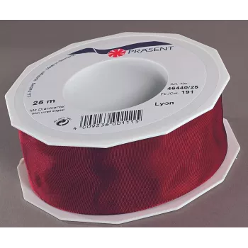 C.E. PATTBERG LYON blizgus dovanų kaspinas bordo 40 mm x 25 m
