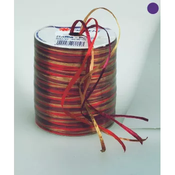 C.E. Pattberg Dovanų juostelė Rafija Blizganti Raudona/Auksinė 3,0 mm x 50,0 m
