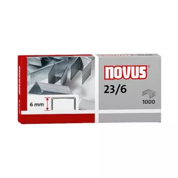 Novus Dahle 042-0039 Segtuvų pakuotė - 6 mm - 1000 nerūdijančio plieno segtukų - talpa 30 lapų