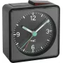 TFA Dostmann 60.1013.01 Push Electronic Alarm Clock - Analog, Black, Silent Sweep, Snooze, Backlight