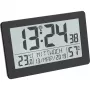 TFA Dostmann 60.2557.01 Radijo valdomas laikrodis su patalpų klimato rodmenimis, didelis ekranas, juodas