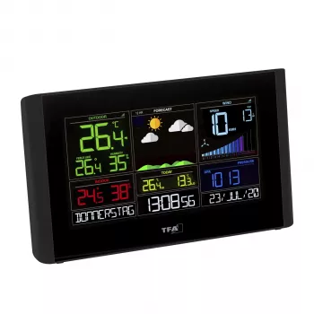 TFA VIEW BREEZE 35.8001.01 Wi-Fi orų stotis su spalvotu LCD, 12-24 val. prognoze, balta
