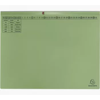 Exacompta 370225B Įprastas segtuvas - Kartonas - Žalia - 320 g/m² - 265 x 316 mm - A4