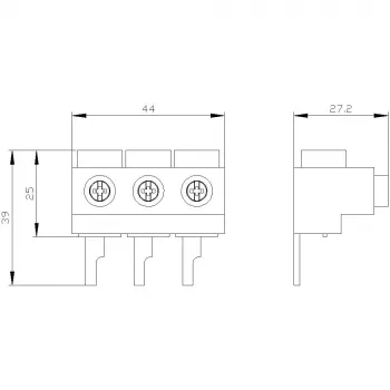 SIEMENS SIRIUS 3RV1915-5A Įvadinis gnybtas, 3 polių, varžtinis sujungimas, 690V, IP20