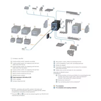 Siemens 3RT2916-1BD00 Viršįtampio ribotuvas / viršįtampio slopintuvas 127-240VAC 150-250V, skirtas SIRIUS 3RT2 kontaktoriui