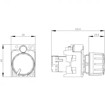 Siemens 3SU1200-2PS10-1AA0 SIRIUS ACT potenciometras 10 kOhm, 22 mm, juodas, varžtinis gnybtas
