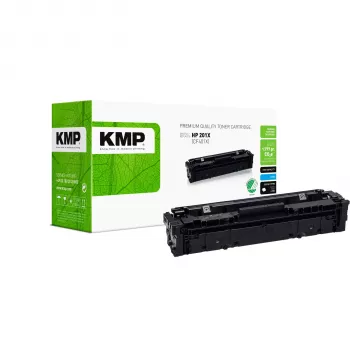KMP H-T215CX didelės talpos cian spalvos suderinamas kasečių kasetė (alternatyva HP 201X, HP CF401X), skirta HP Color LaserJet Pro M252 serijos, MFP M277 serijos spausdintuvams
