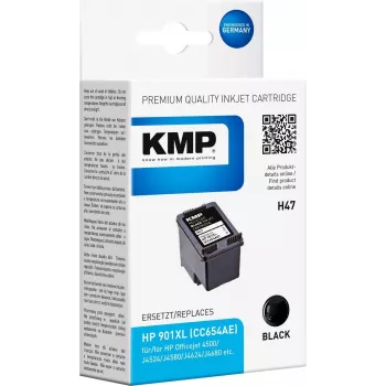 KMP H47 - 14 ml - Juoda - Suderinama - Rašalo kasetė (Alternatyva: HP 901XL, HP CC654AE) - skirta HP Officejet 4500, 4500 G510, J4524, J4540, J4550, J4585, J4624, J4640, J4660, J4680