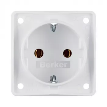 Berker W.1 paviršinis Schuko kištukinis lizdas IP44 poliarinė balta 250V 16A