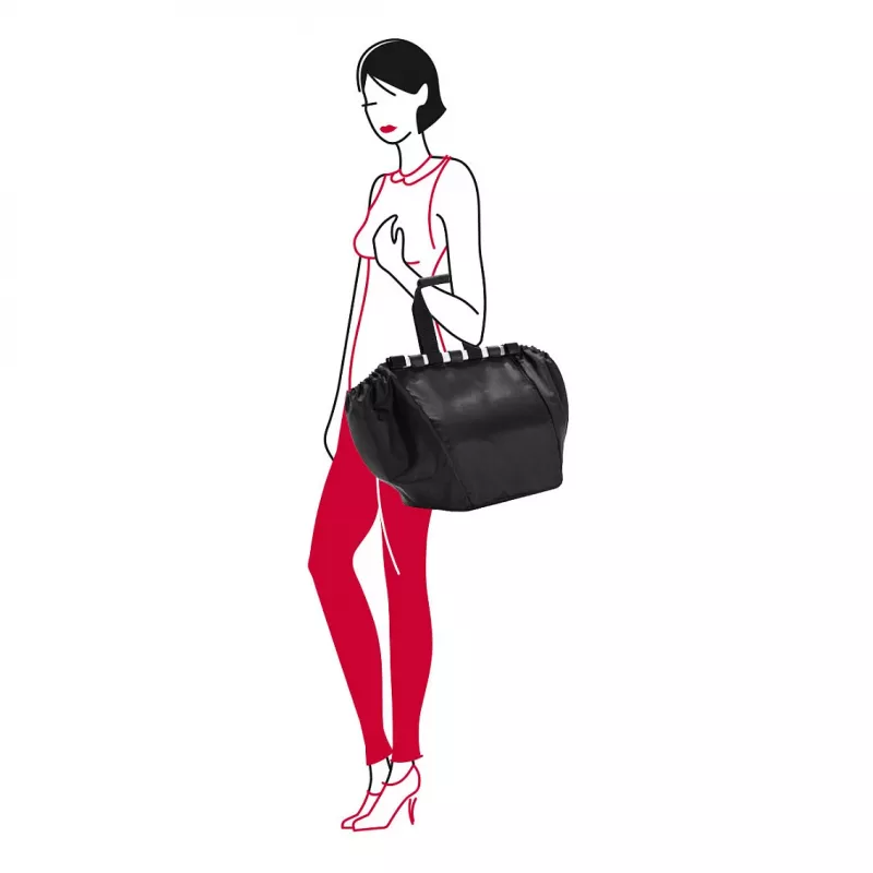 Reisenthel Easyshoppingbag Black - 30L apsipirkimo krepšys su vežimėlio tvirtinimu