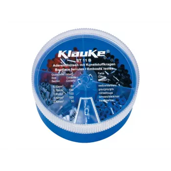 KLAUKE ST 11 B Izoliuotų laidų galių rinkinys - 625 vnt., 0,5-10 mm², pilka/juoda dėžutė