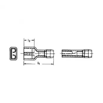 KLAUKE plokščiasis lizdas 1,5-2,5 mm² 730/V izoliuotas mėlynas PVC