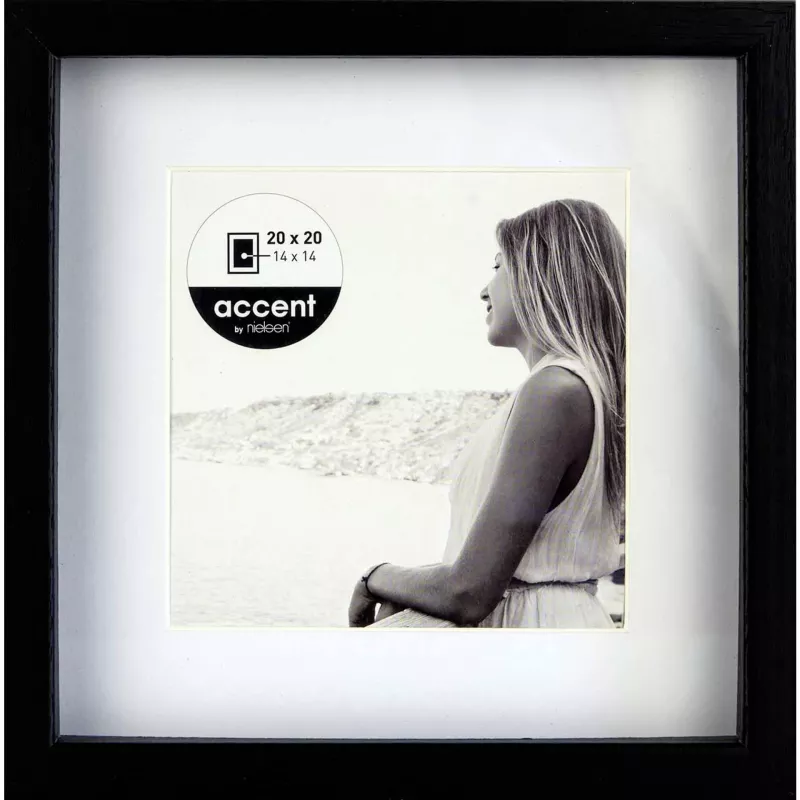 NIELSEN DESIGN Nielsen Aura Black 20x20 Wood Picture Frame with Mat
