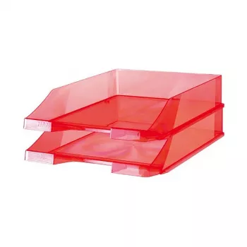HAN Standard dokumentų dėklas - permatomas raudonas - DIN A4/C4/Folio - KLASSIK serija