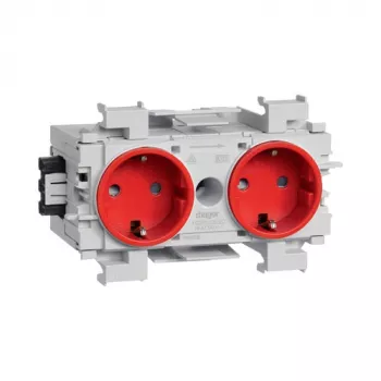 Hager GS20013020 Schuko kištukinio lizdo įdėklas, raudonas, IP20, 250 V, 16 A, 10 vnt.