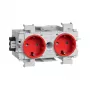 Hager GS20013020 Schuko kištukinio lizdo įdėklas, raudonas, IP20, 250 V, 16 A, 10 vnt.