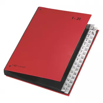 PAGNA stalo organizatorius 32 skyriai - A4 - kartonas - raudona - vertikali orientacija - 340 mm - 40 mm