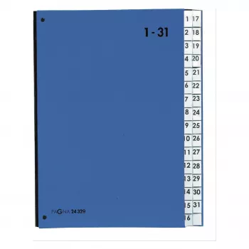PAGNA stalinis rūšiuotuvas 32 skyriai - A4 - kartonas - mėlyna - vertikali orientacija - 340 mm - 40 mm