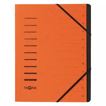 Pagna 40059-12 skirstymo aplankas su 12 skyrių, A4, oranžinis
