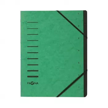 Pagna 40058-03 A4 organizatorius aplankas, 7 skyriai, žalias