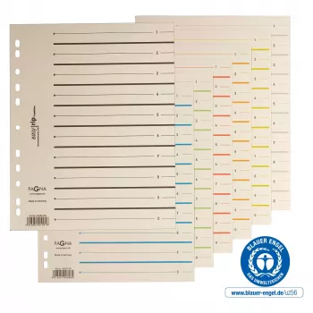 PAGNA Failų Skirstytuvai A4 Kartonas Smėlio Spalvos 100 Vnt. Neperforuoti 180 g/m² 44063-09