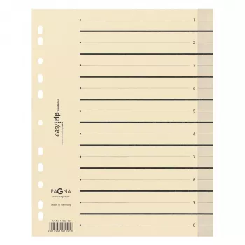 PAGNA Failų Skirstytuvai A4 Kartonas Smėlio Spalvos 100 Vnt. Neperforuoti 180 g/m² 44063-09