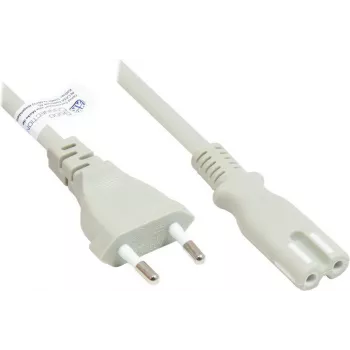 GoodConnections Euro Power Cable Euro Plug Type C (Straight) to C7/Euro 8 Socket (Straight), Grey, 0.75 mm², 1.8 m, Good Connections® (P0370-GR018)