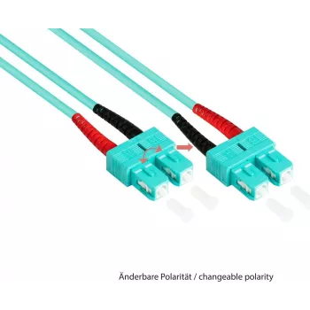 GoodConnections Fiber Optic Patch Cable Duplex OM3 Multimode 50/125 SC/SC 15m Aqua LSZH