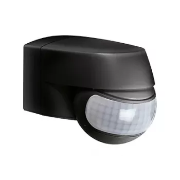 ESYLUX MD 200 Pasyvus infraraudonųjų spindulių judesio detektorius, 12 m diapazonas, montuojamas ant sienos, juodas, IP44, 2000 liuksų, 2,5 m