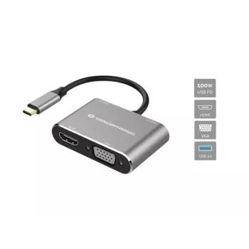 Conceptronic DONN16G USB-C 16-in-1 Docking Station - Juoda
